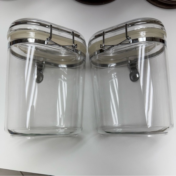 Other - Set of 2 - Clear Airtight Storage Containers, Heavy Duty 5.5 x 3.5 x 8